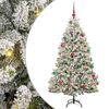 vidaXL Artificial Christmas Tree Green and White 180 cm PVC and Metal