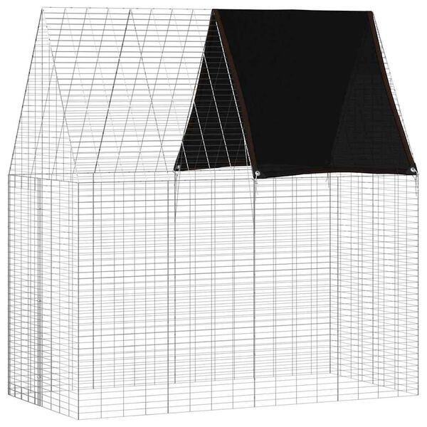 vidaXL Rabbit Cage Silver 200 x 100 x 210 cm Galvanised Steel