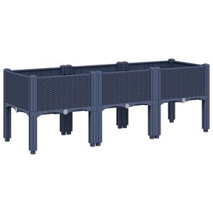vidaXL Garden Planter with Legs Blue Grey 120x40x42 cm PP
