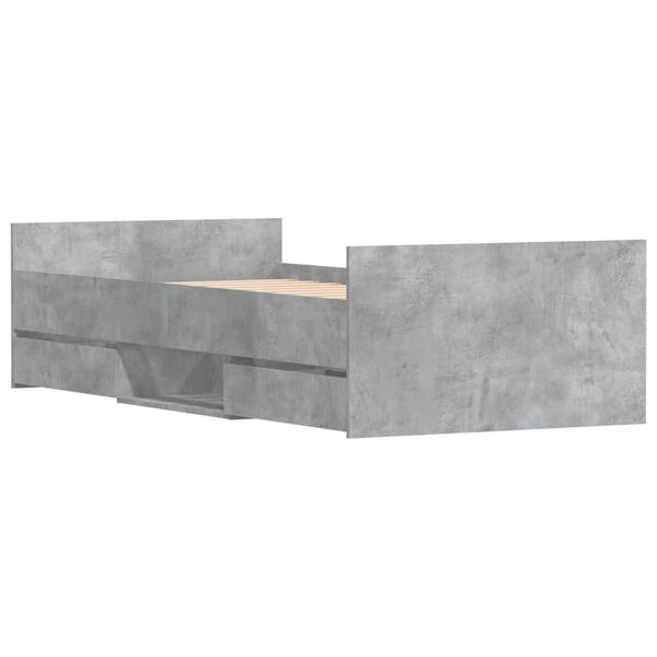 vidaXL Bed Frame without Mattress Concrete Grey 100x200 cm
