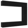 vidaXL TV Cabinet Set Wall-mounted 5 pcs Black Oak Engineered Wood