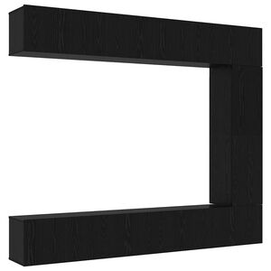 vidaXL TV Cabinet Set Wall-mounted 5 pcs Black Oak Engineered Wood