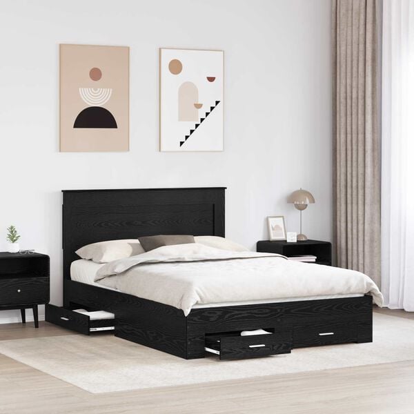 vidaXL Bed Frame with Drawer with Headboard Manual Engineered Wood