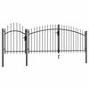 vidaXL Garden Gate Woerden Steel 1.25x4 m Black