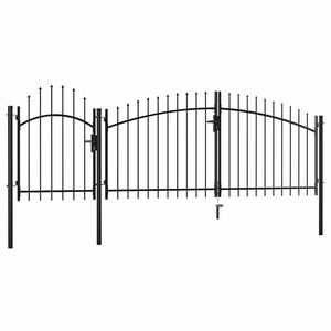 vidaXL Garden Gate Woerden Steel 1.25x4 m Black