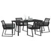 vidaXL Garden Dining Set 5 pcs Black Powder-Coated Steel