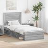 vidaXL Bed Frame with Drawer Grey Sonoma 90 x 200 cm Solid Pine Wood