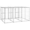 vidaXL Outdoor Dog Kennel Galvanised Steel with Roof 7.26 m&sup2;
