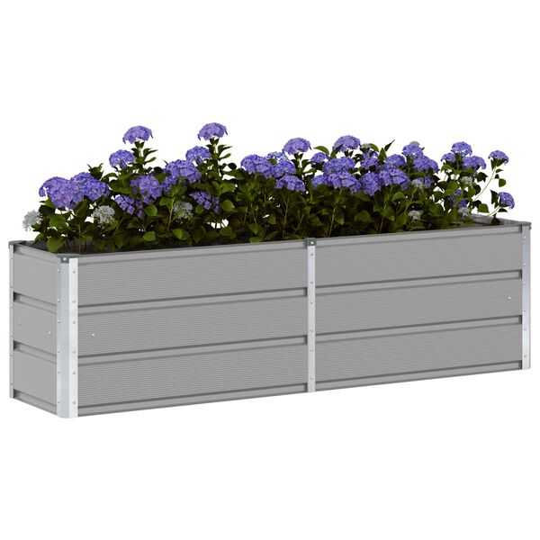 vidaXL Planter Light Grey 160 x 40 x 45 cm Steel