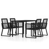 vidaXL 5 Piece Garden Dining Set Black