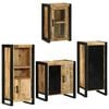 vidaXL Bathroom Furniture Set with Shelf 4 pcs Brown Soild Mango Wood