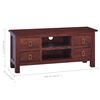 vidaXL TV Cabinet Classical Brown 100x30x45 cm Solid Mahogany Wood