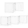vidaXL Dog Gate with Door Foldable 12 Panels White 600 cm Poplar Wood