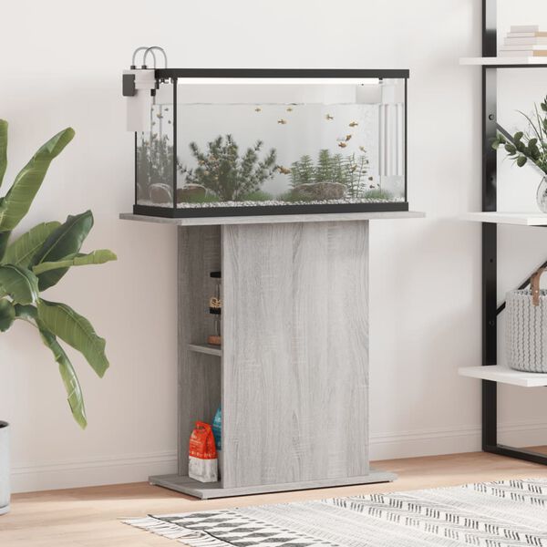 vidaXL Aquarium Stand Grey Sonoma 75x36x72.5 cm Engineered Wood