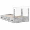 vidaXL Bed Frame with Drawer Concrete Grey 120 x 190 cm Engineer Wood