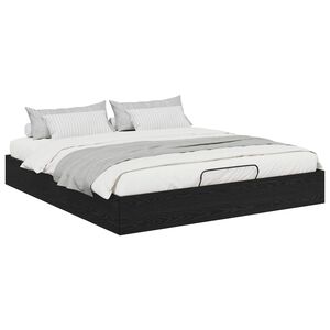 vidaXL Ottoman Bed Frame Black Oak 203 x 180 x 25 cm Engineered Wood