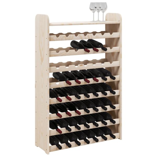 vidaXL Wine Rack with Top Board 72.5x25x111.5 cm Solid Wood Pine
