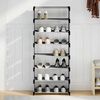 vidaXL Shoe Rack 8-Tier Grey 54x28x124 cm Non-woven Fabric