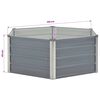 vidaXL Raised Garden Bed 129x129x45 cm Galvanised Steel Grey