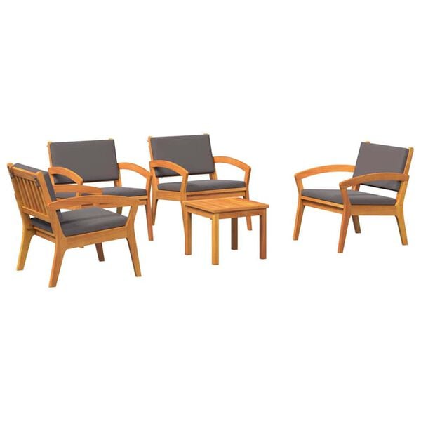 vidaXL Bistro Set 5 pcs Brown 59.5 x 70.5 x 72.5 cm Polyester
