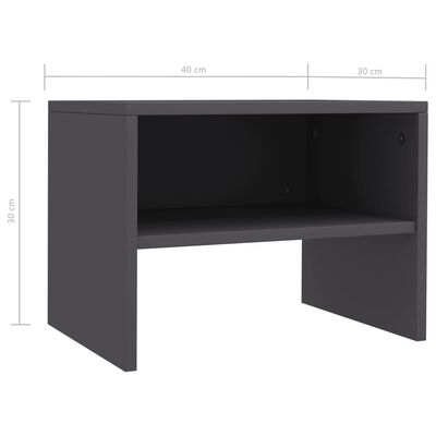 vidaXL Bedside Cabinets 2 pcs Grey 40x30x30 cm Chipboard