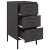 vidaXL Bedside Cabinet Black 36x39x68 cm Steel