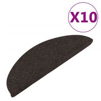 vidaXL Stair Mats Self-adhesive 10 pcs Black 56x17x3 cm