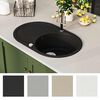 vidaXL Granite Kitchen Sink Single Basin Oval Black