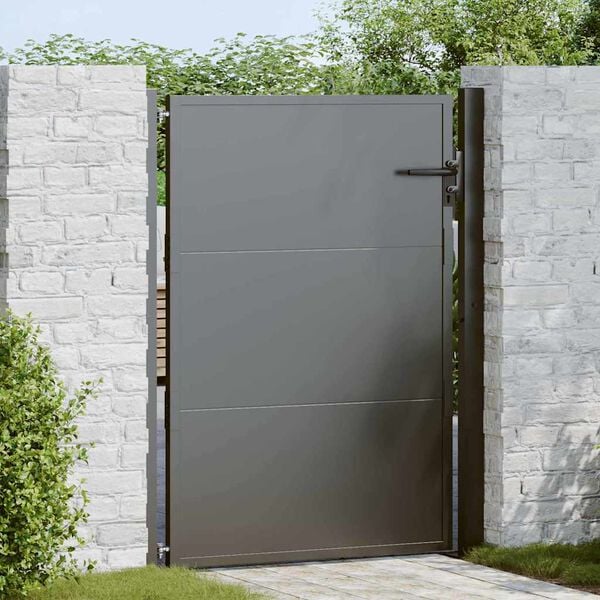 vidaXL Garden Gate with Lock Black 100 x 125 cm Powder-Coated Steel