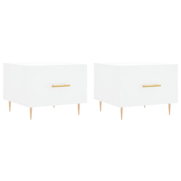 vidaXL Coffee Tables 2 pcs White 50x50x40 cm Engineered Wood