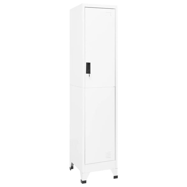 vidaXL Locker Cabinet White 38x45x180 cm Steel