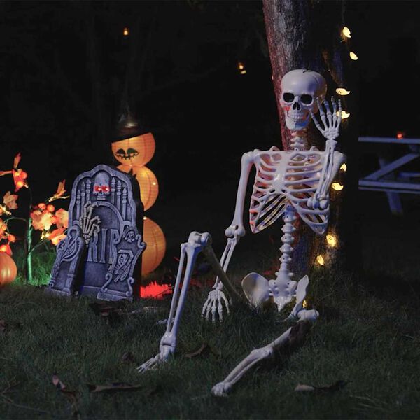 vidaXL Halloween Skeleton 2 pcs White 85 cm PVC