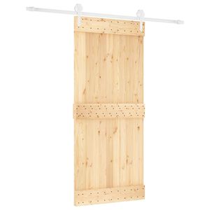 vidaXL Sliding Door 90 x 210 cm Solid Pine Wood (Untreated)