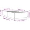 vidaXL Bed Frame with LED without Mattress Concrete Grey 75x190 cm Small Single