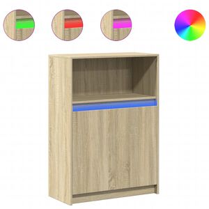 vidaXL Sideboard with LED Sonoma Oak 72x34x100 cm Engineered Wood