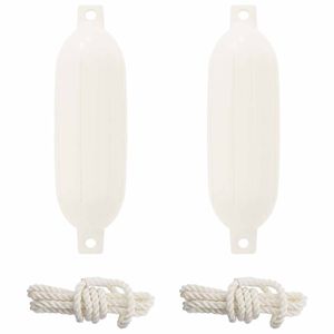 vidaXL Boat Fenders 2 pcs &Oslash; 16 x 58 cm White PVC
