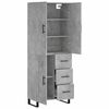 vidaXL Highboard Concrete Grey 69.5x34x180 cm Engineered Wood