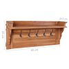 vidaXL Wall Mounted Coat Rack 80x16.5x35 cm Solid Teak Wood