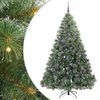 vidaXL Artificial Christmas Tree with 300 LEDs Green 210 cm PE and PVC
