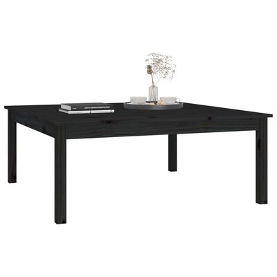 vidaXL Coffee Table Black 100x100x40 cm Solid Wood Pine