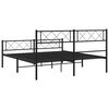 vidaXL Metal Bed Frame without Mattress with Footboard Black 120x200cm