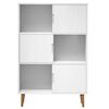 vidaXL Bookcase MOLDE White 90x35x133,5 cm Solid Wood Pine