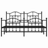 vidaXL Metal Bed Frame without Mattress with Footboard Black 183x213cm