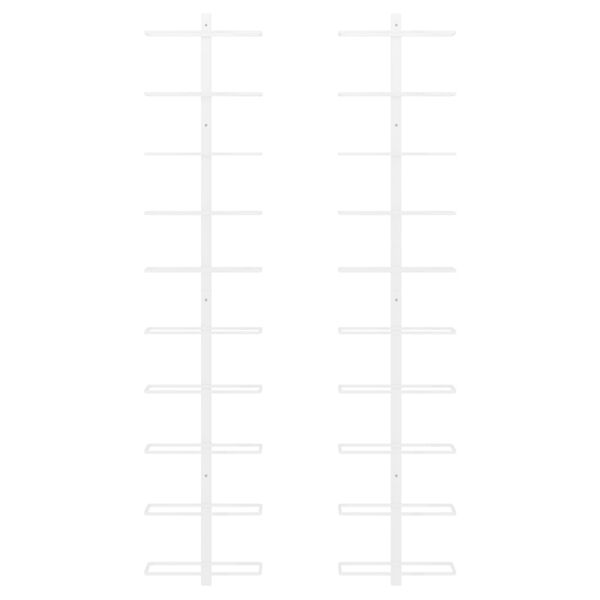 vidaXL Wall-mounted Wine Rack for 10 Bottles 2 pcs White Metal