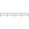 vidaXL Garden Fence with Spear Top Steel 714.5x100 cm Black