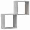 vidaXL Wall Cube Shelves 2 pcs Grey Sonoma 30x15x30 cm