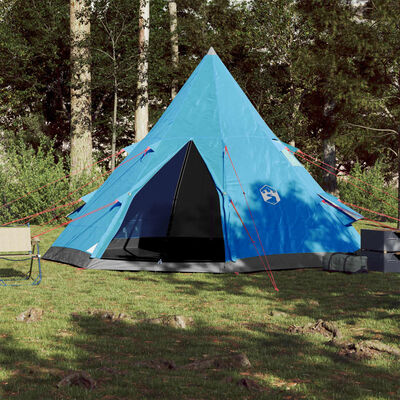 vidaXL Camping Tent Tipi 4-Person Blue Waterproof