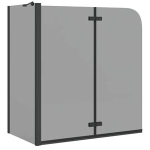 vidaXL Bath Shower Screen Black 120 x 68 x 130 cm