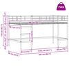 vidaXL Kids'Loft Bed Frame Black 79.5 x 200 cm Metal