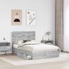 vidaXL Storage Bed Grey Sonoma 135 x 190 cm Engineered Wood